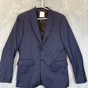 Sandro Wool Midnight Blue Blazer Size 48 Suit Jacket New $695 Luxury